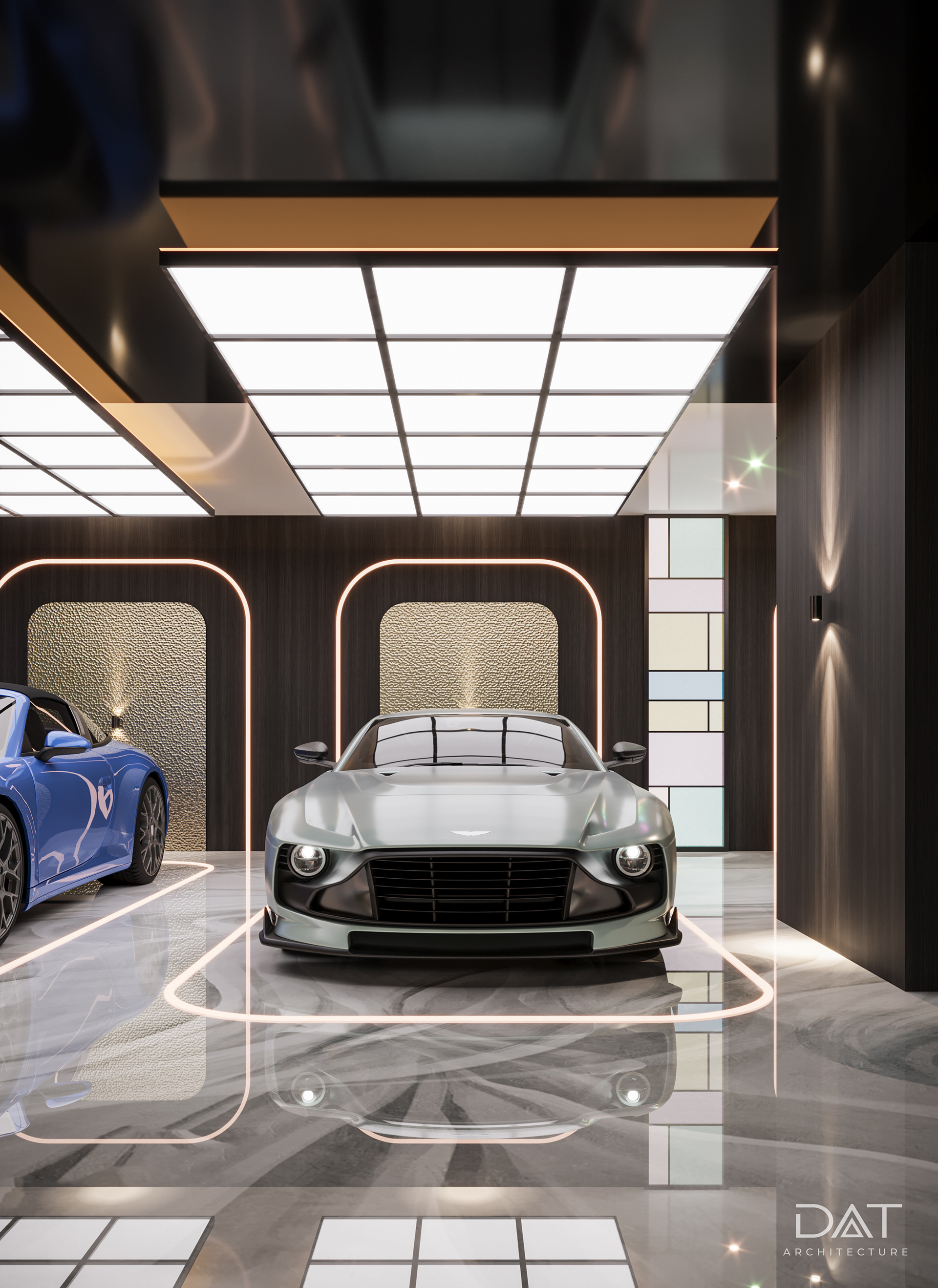 Luxury Colorful Garage 地下停车场-5