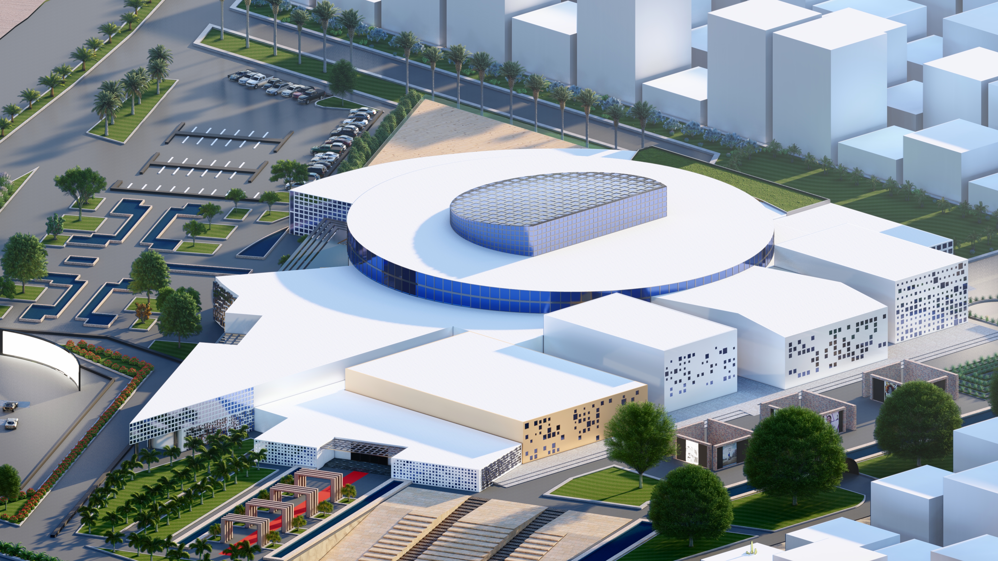 Cinema complex hub (modeling,rendering,animation)-3