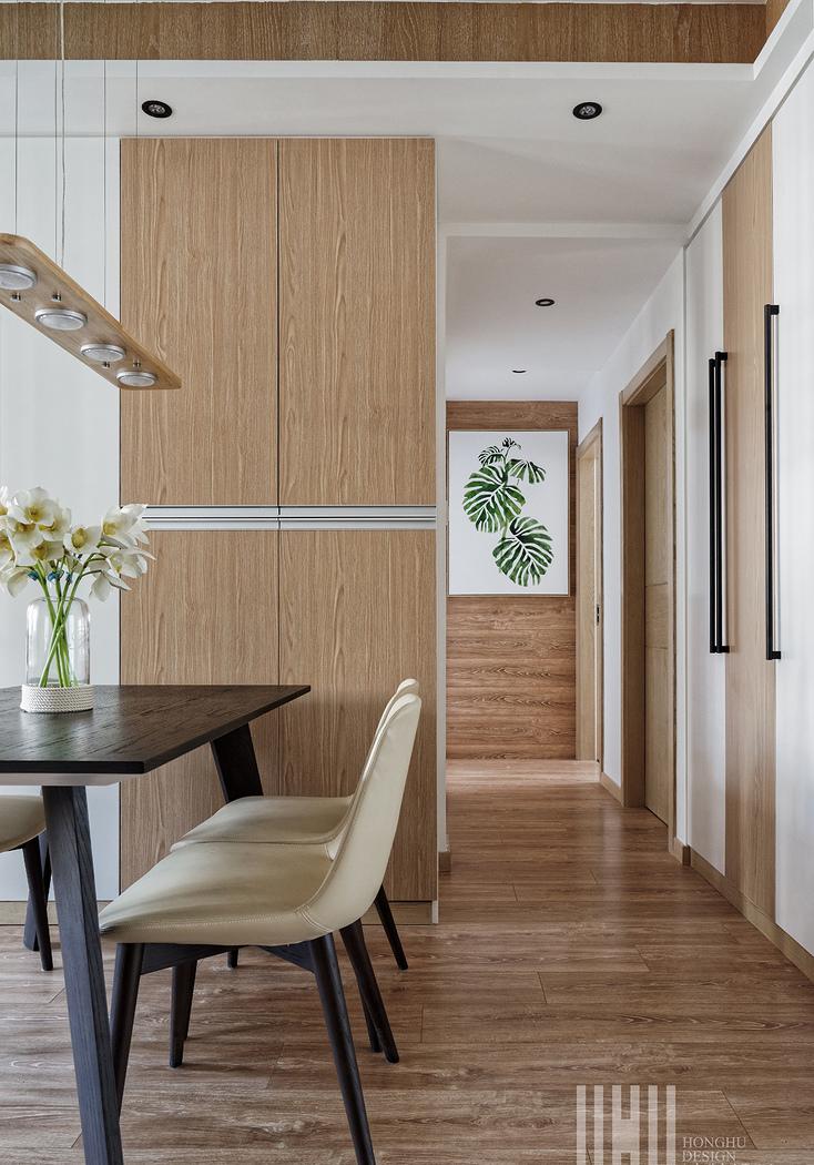 鸿鹄设计上海原木北欧风平层-14