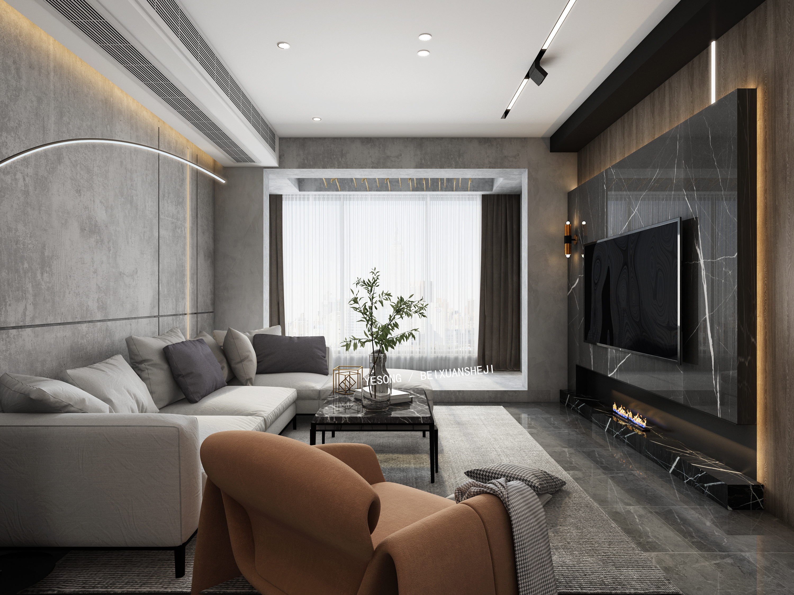 现代简约轻奢风室内设计-4