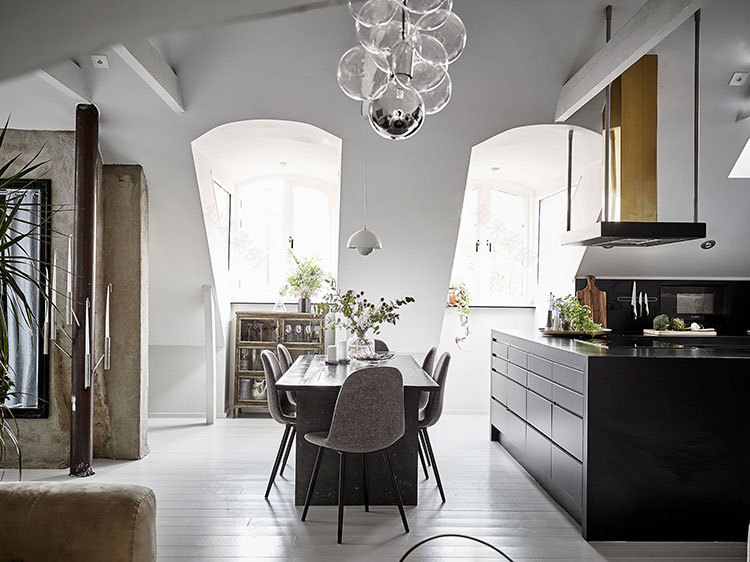 原始墙壁打造的极简北欧阁楼公寓-3