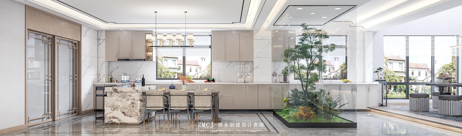 现代轻奢客餐厅大平层设计案例丨择木创建-4