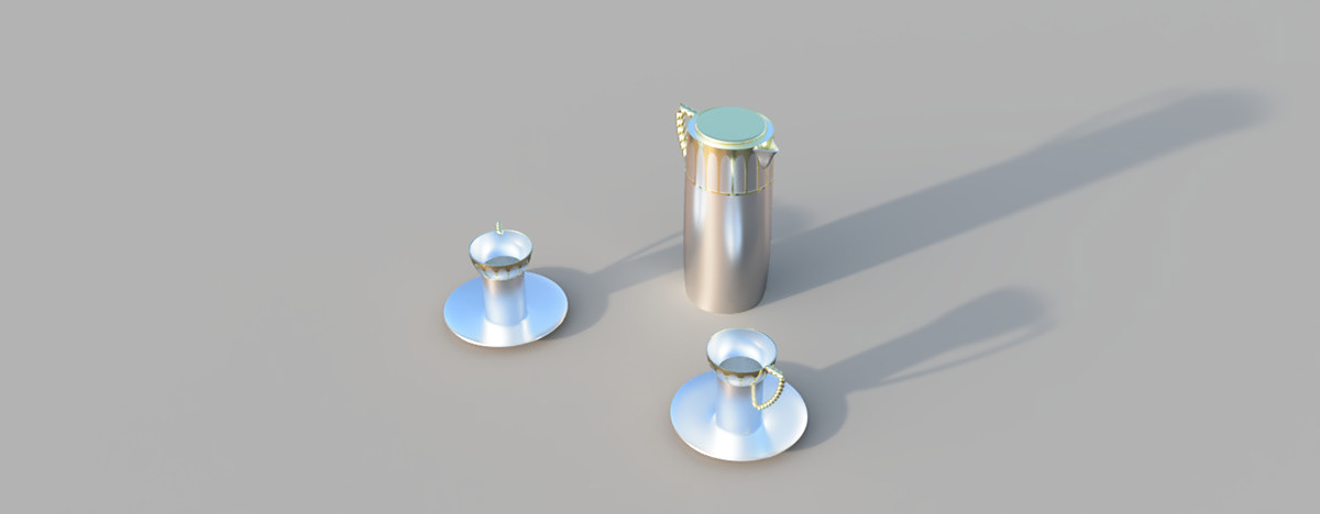 金色珐琅风情 | 奢华咖啡具设计-0