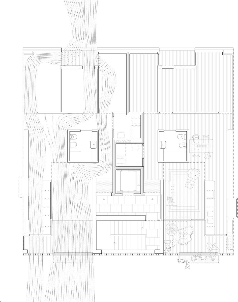 巴塞罗那社会住房设计，通透空间与裸露砖墙的完美结合-16