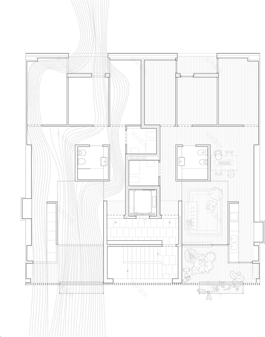 巴塞罗那社会住房设计,通透空间与裸露砖墙的完美结合-16