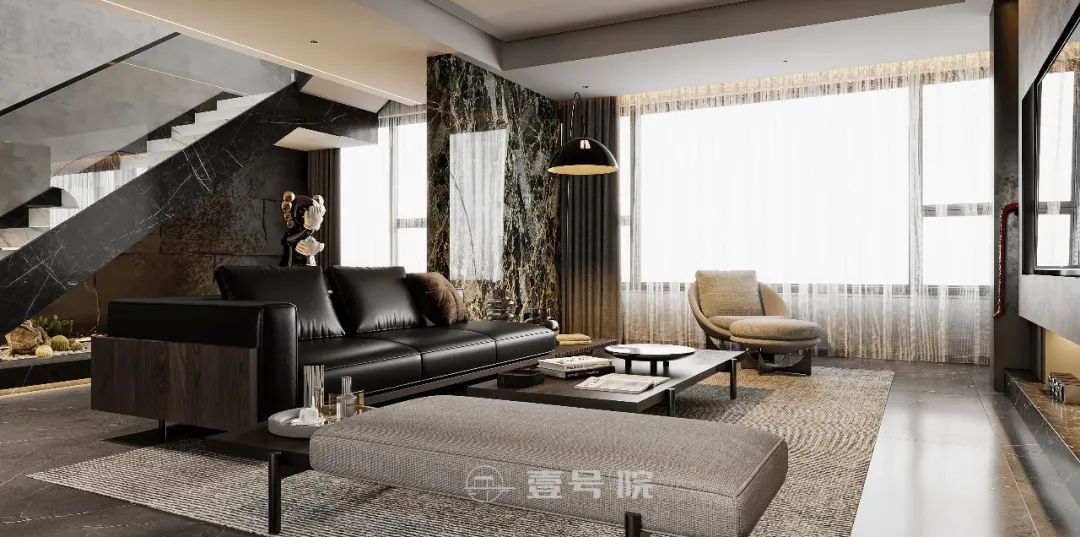 中梁·江督府高级黑家居设计丨壹号院空间-19