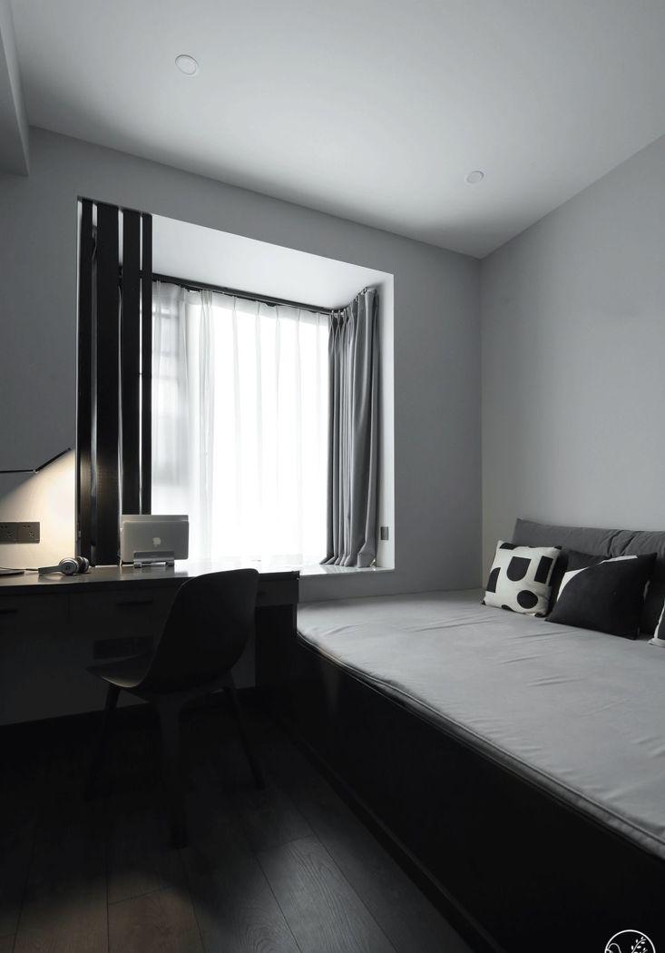 清羽设计丨平层丨黑白冷调如何打造温馨小家-30