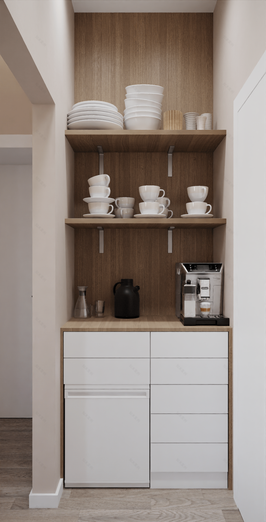 政府机构设计项目(办公室空间室内设计与3D可视化)-47