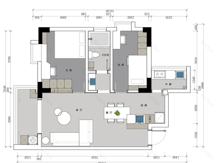 暗黑中西双厨 X 宁静质感空间设计-1
