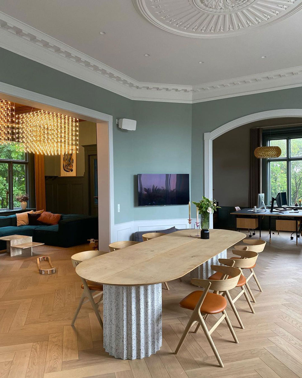 丹麦 19 世纪别墅的彩色复古魅力-9