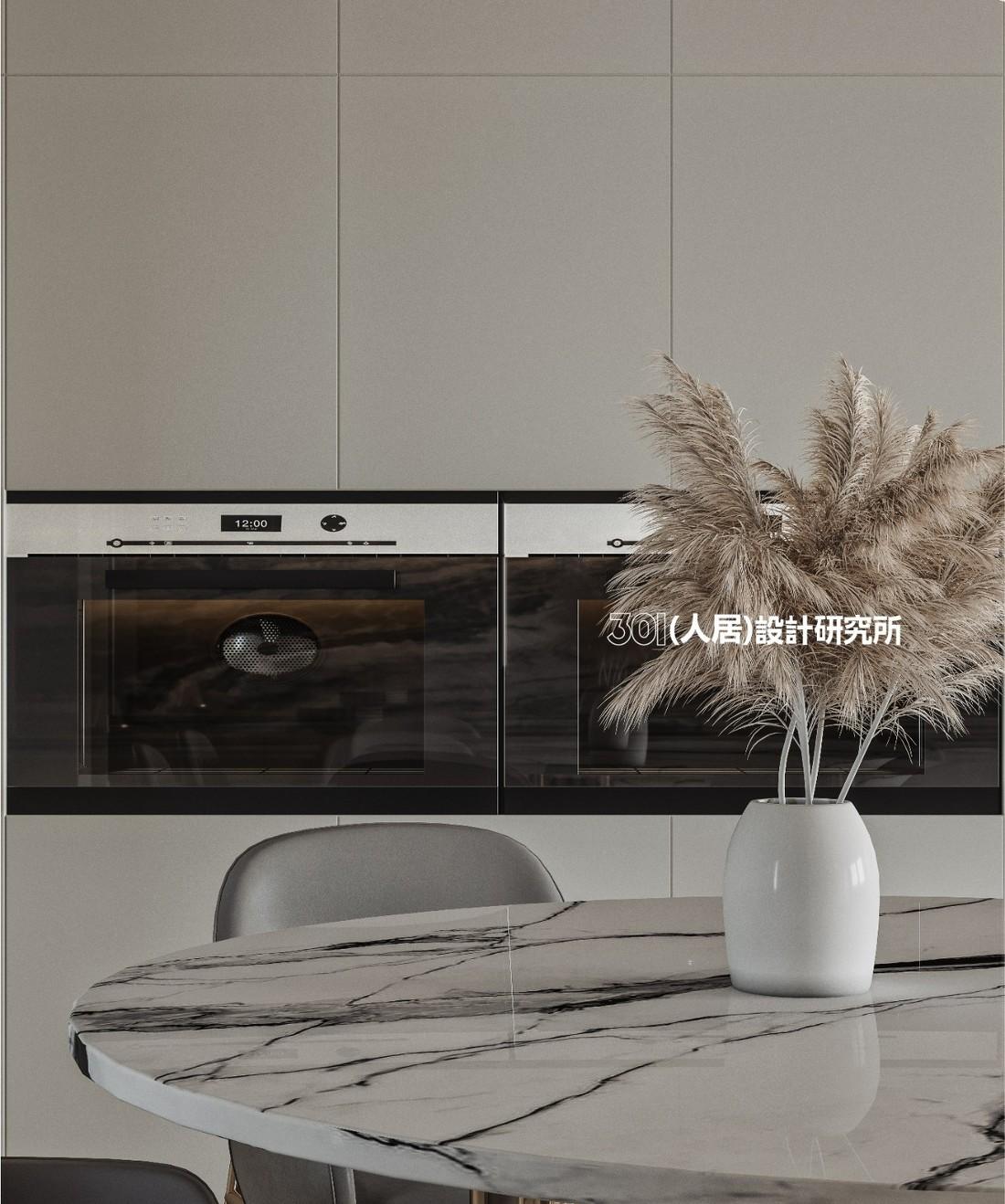 轻奢混搭风 | 罗马柱与大理石的现代空间-13