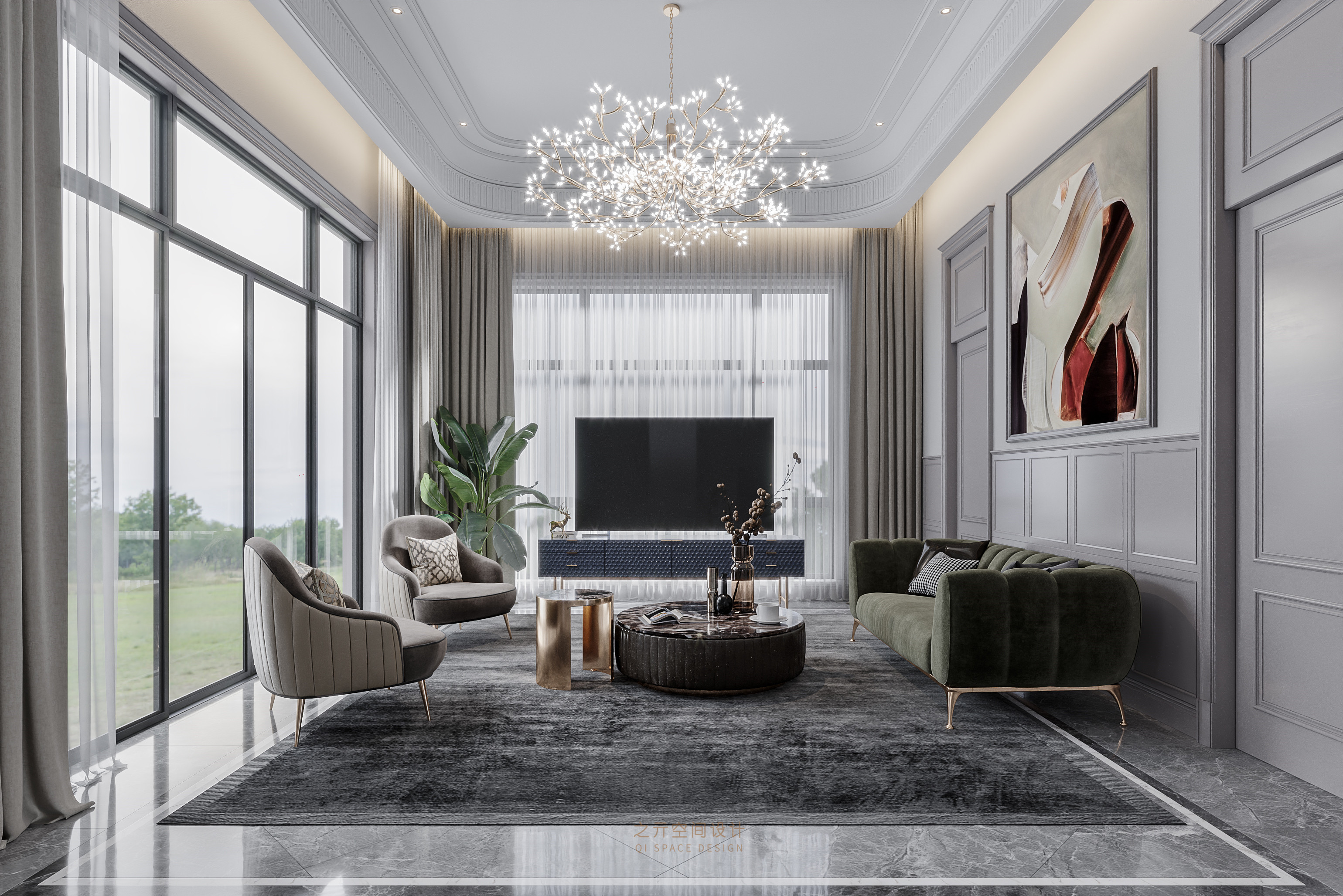 亓作 | 追崇自由 不止浪漫  上置名人府邸750㎡现代美式墅居                     -1