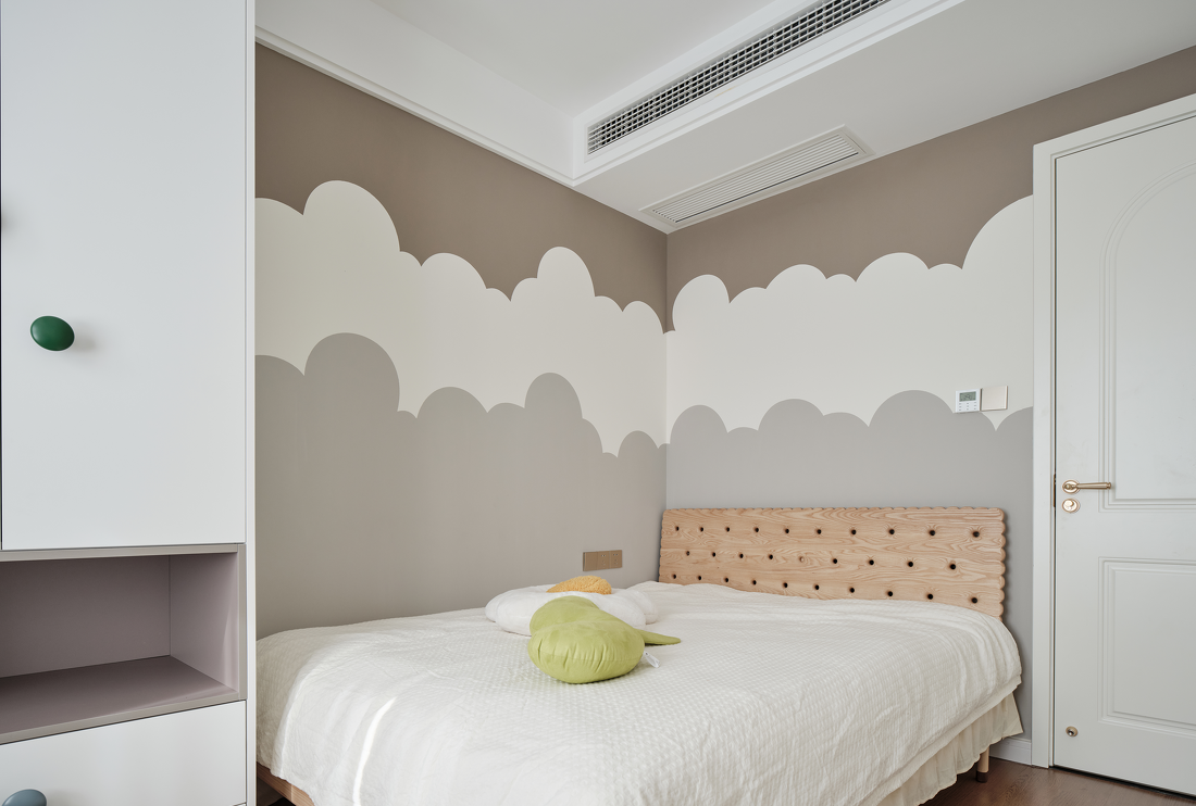 现代奶油风三口之家改造-45