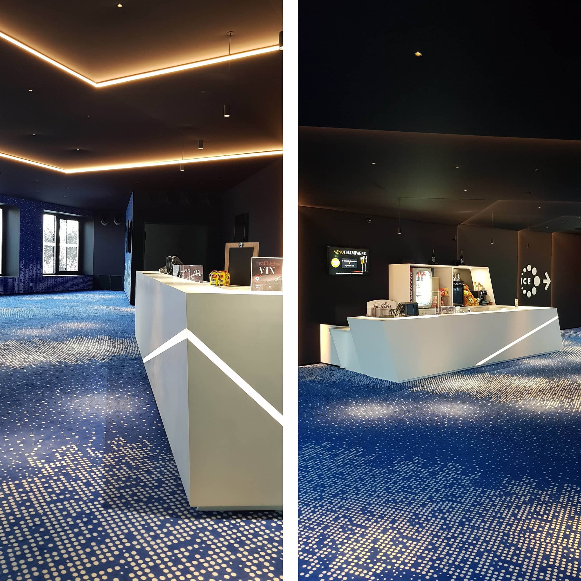 冰吧；冰酒吧

注：ICE BAR常见有两种表意，在不同语境中可能分别代表家庭用的小冰吧设备，或是以冰为主题、用冰打造装饰等的酒吧，如果有更具体的语境，可得出更精准的释义这里是按常见含义给出，未违反单一结果原则   丨ABP ARCHITECTES-19