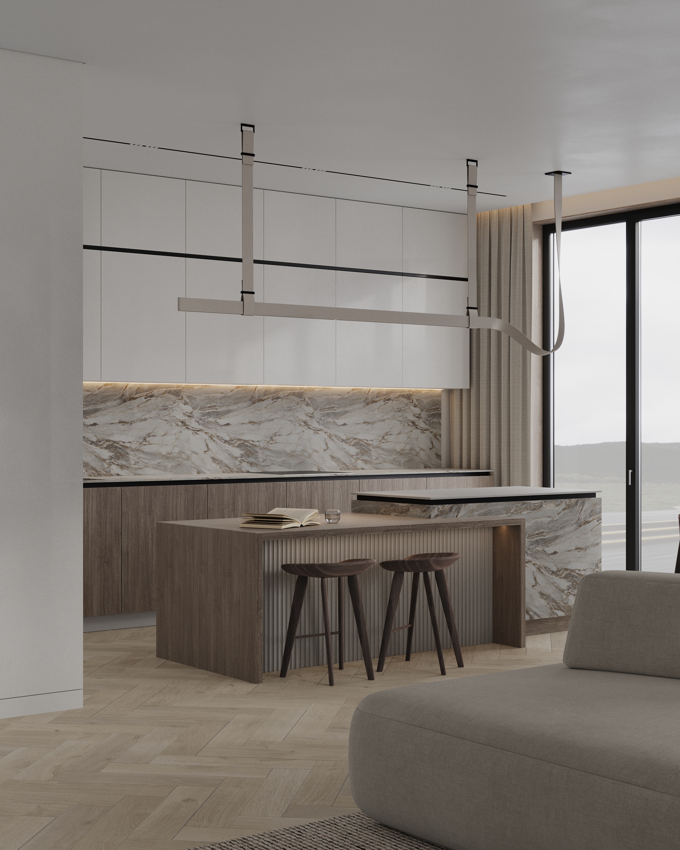 厨房客厅可视化设计丨美国丨Inesa Orlenko-4