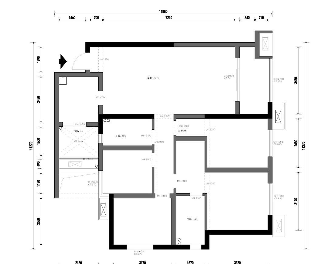 120 平轻奢小资风,主卧书房合并显宽敞-0