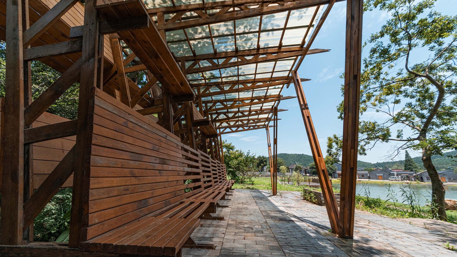 镇江茅山景区陈庄轻木水榭装置丨中国镇江丨东南大学建筑学院韩晓峰设计工作室-33