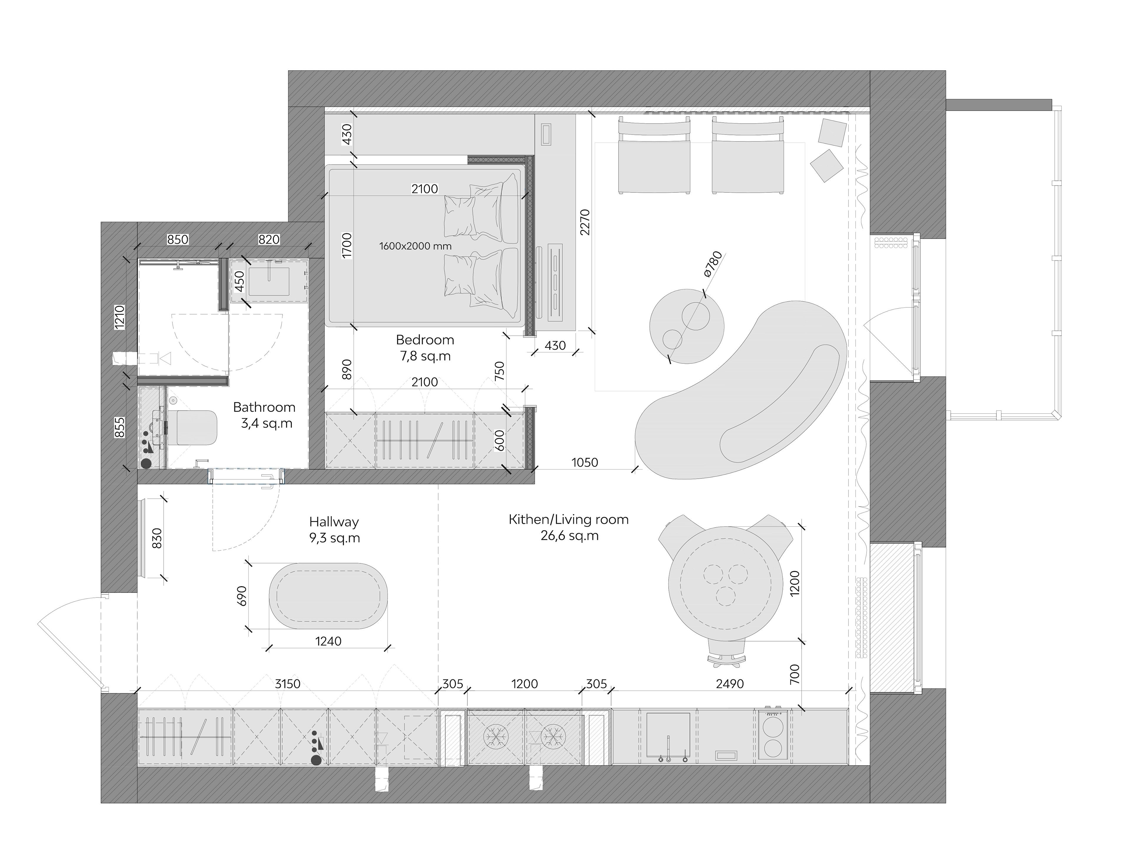 47平 小公寓设计 细节丰富！-11