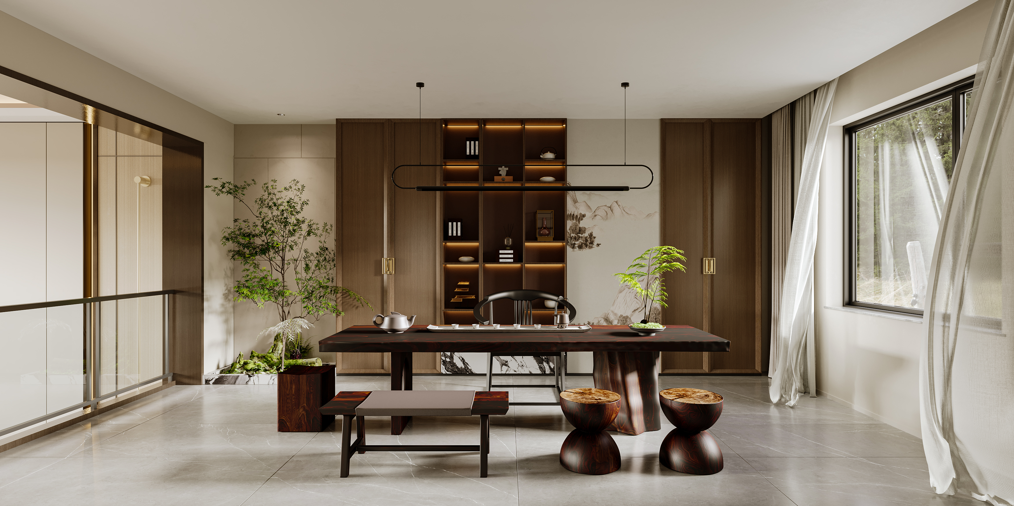 新中式别墅丨中国合肥丨锦轩设计表现-2