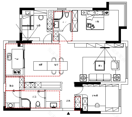 150㎡现代轻奢风住宅设计丨刘成倩-16