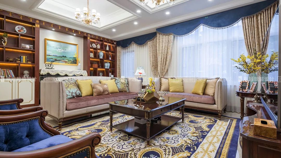 【申远软装百套实景案例】贝尚湾 300㎡ 欧式-7