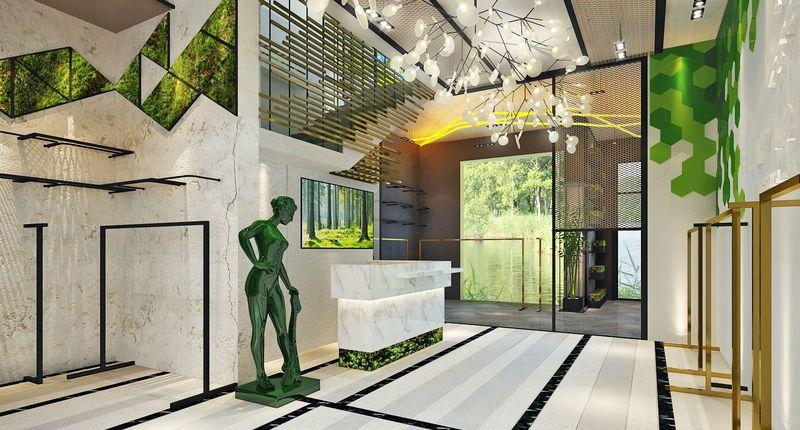 Play Lounge Show Room | 抽象庭院与禅意空间的完美融合-12