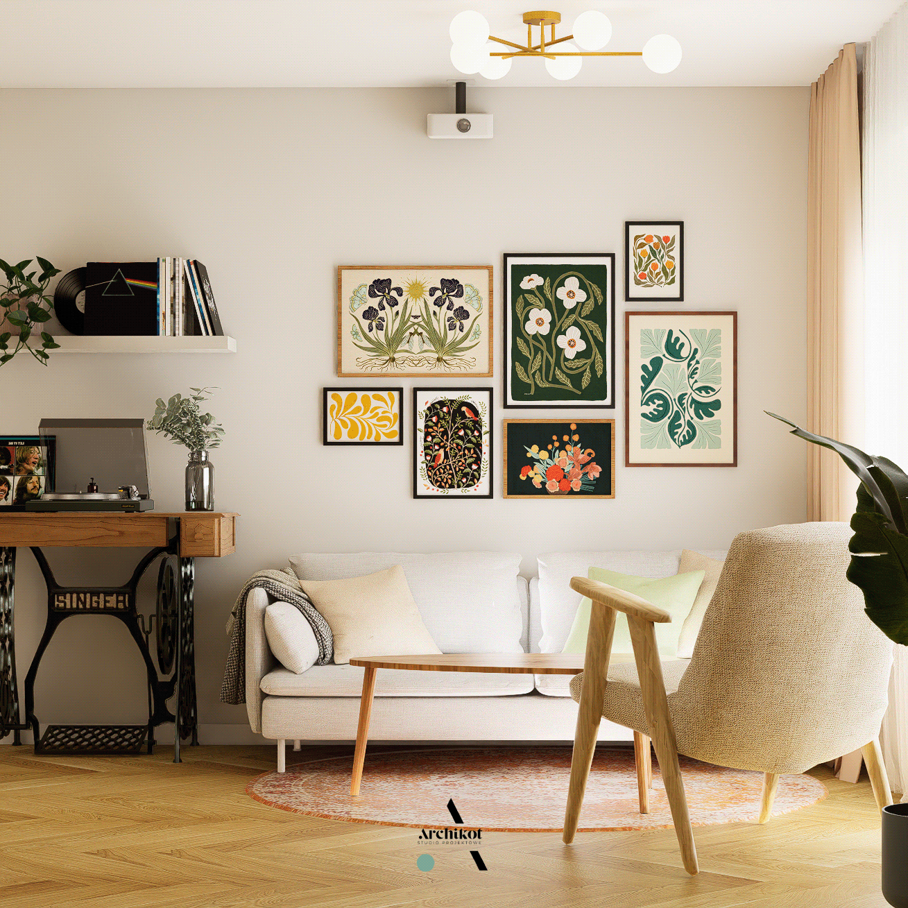 projekt wnętrza - retro vibe-0