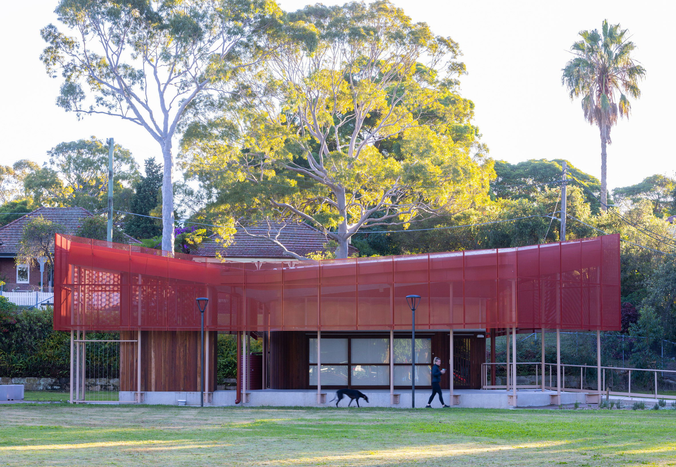 Sam Crawford Architects creates red-roofed community pavilion in Sydney-7