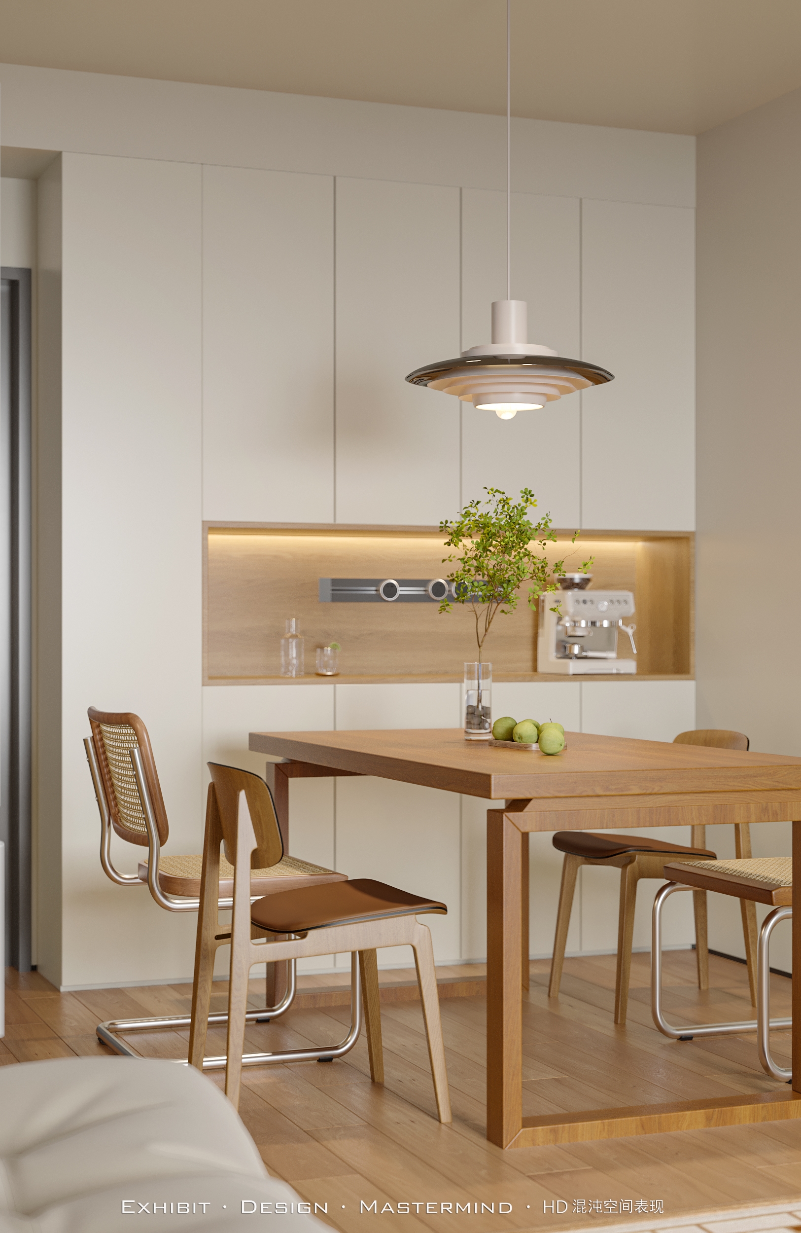 现代 极简原木风 平层客餐厅 X 混沌空间表现-6