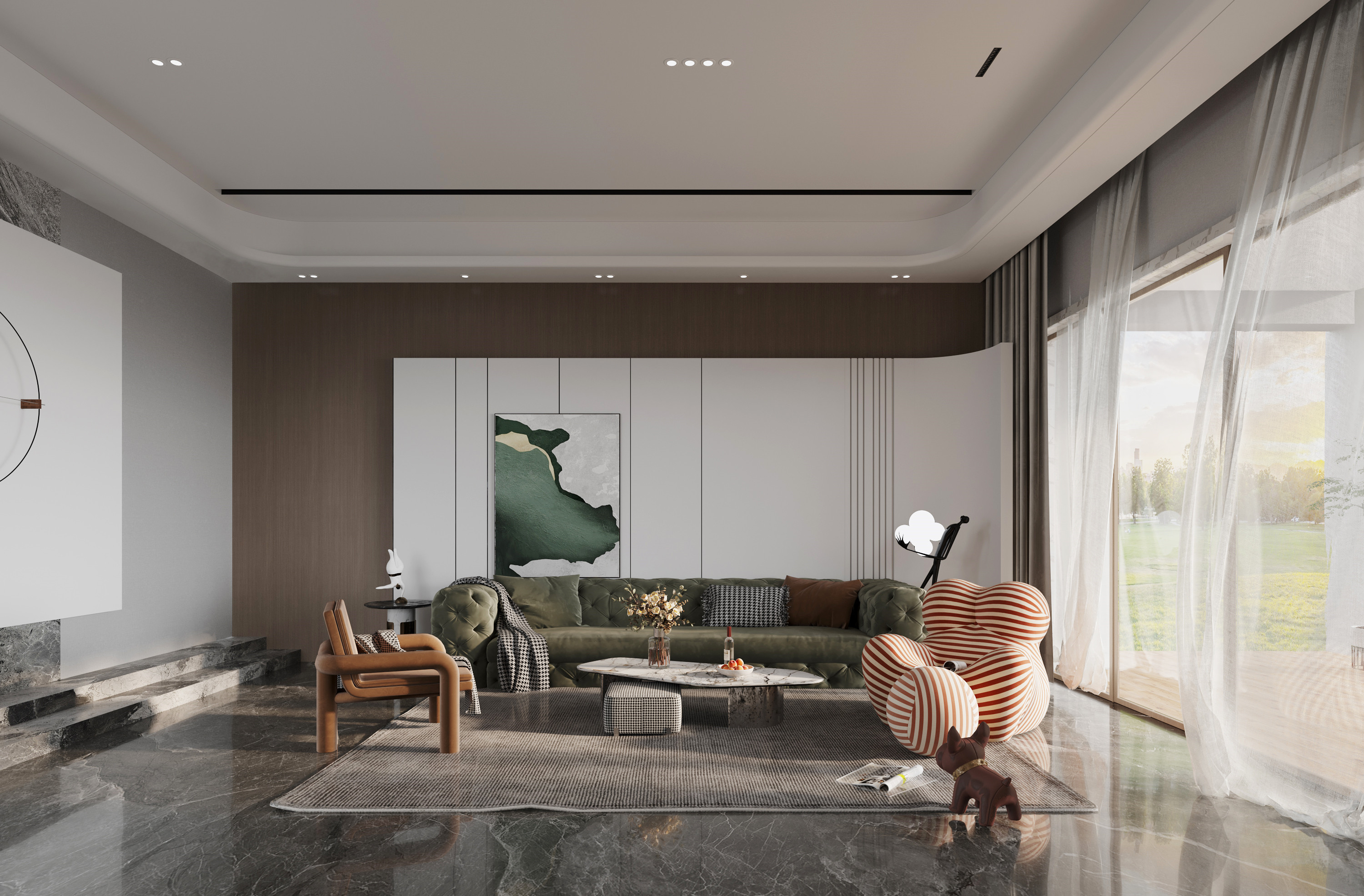 现代简约黑白灰卧室设计-3