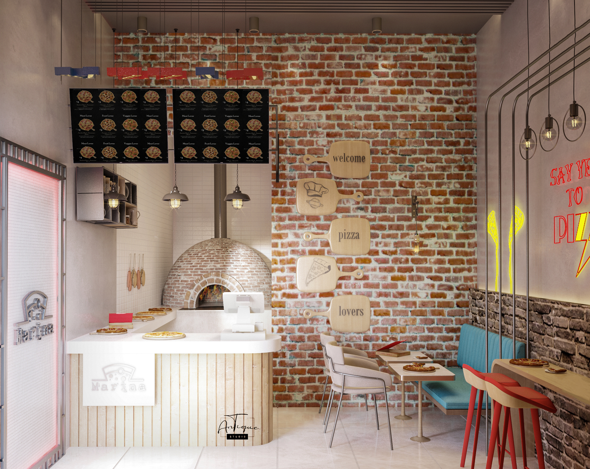 MARINA（披萨店）丨ANTIQUE Studios-9