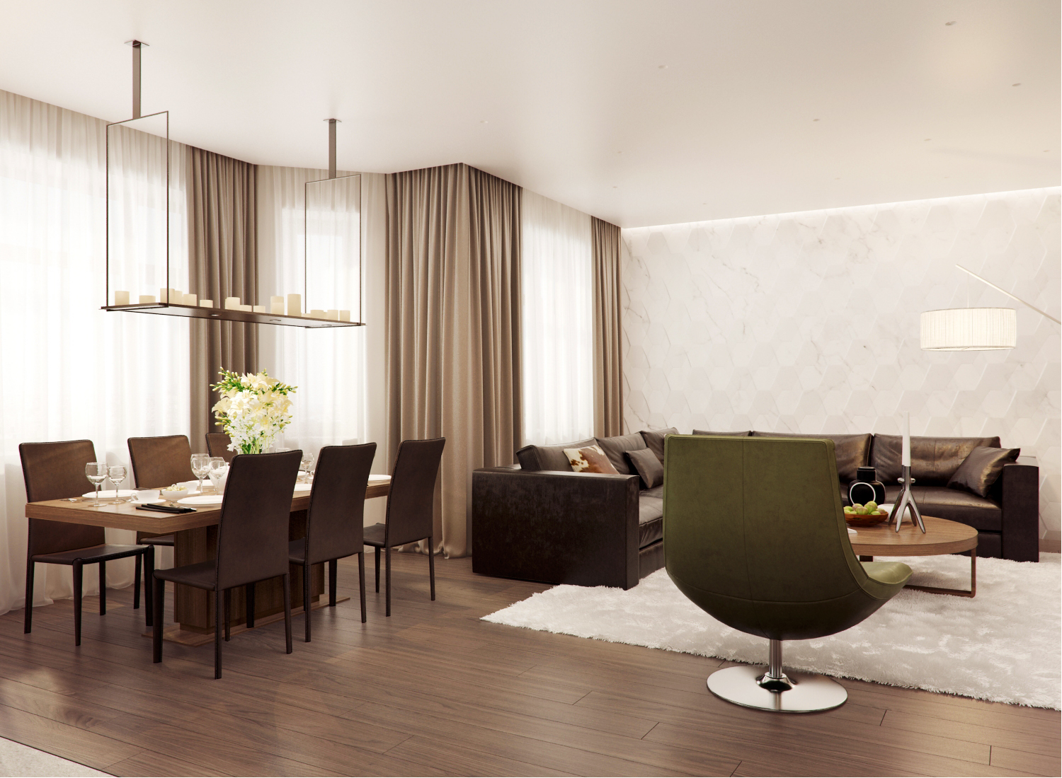 The interior of the apartment 140 m  in residential complex dominion Alexandra Fedorova-9