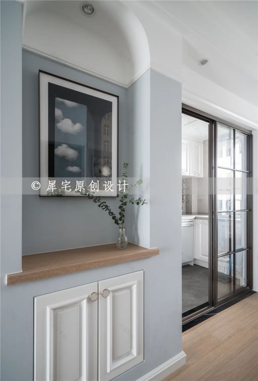 蓝白色调打造温馨美式风,70 平小宅变身多功能空间-45