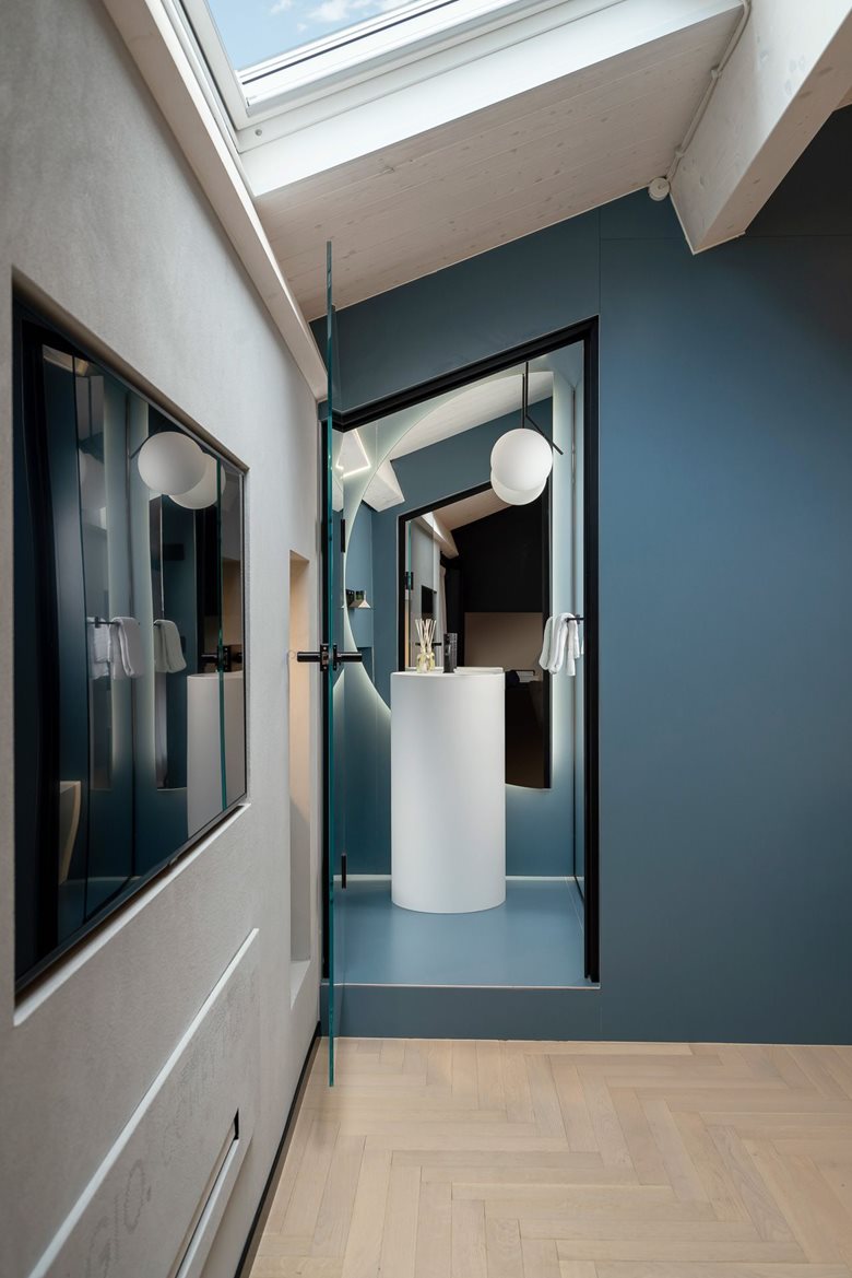 现代风格舒适而精致单一材料色块线条的民宿设计丨戈者设计-11