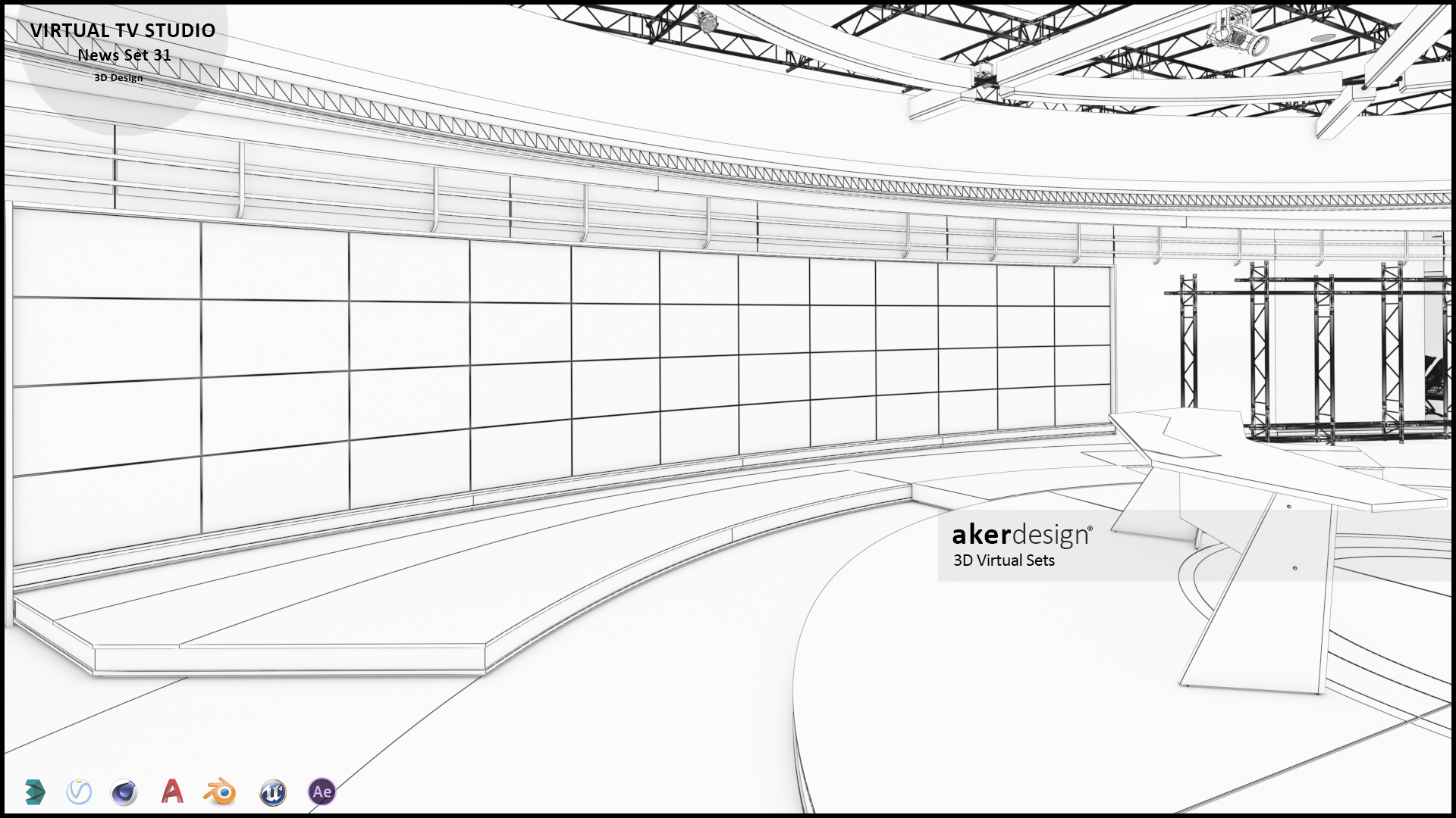 虚拟电视演播室新闻场景 1-8