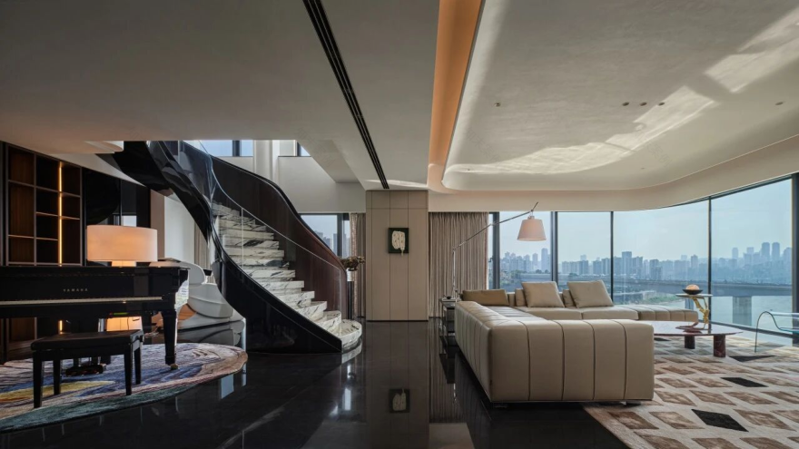 锦绣滨江双层豪宅丨中国重庆丨纳物凡璞空间设计-31