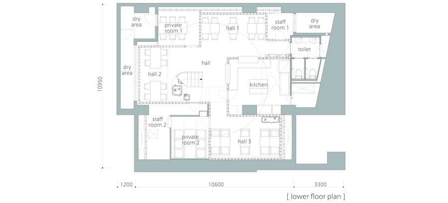 东京半地下有机餐厅,层高 4.39 米的空间魔法-39
