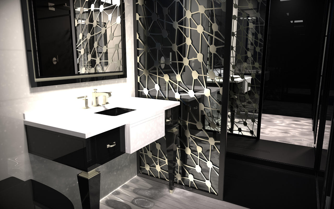 博比·伯克携手海岸淋浴门,打造现代浴室艺术品-0