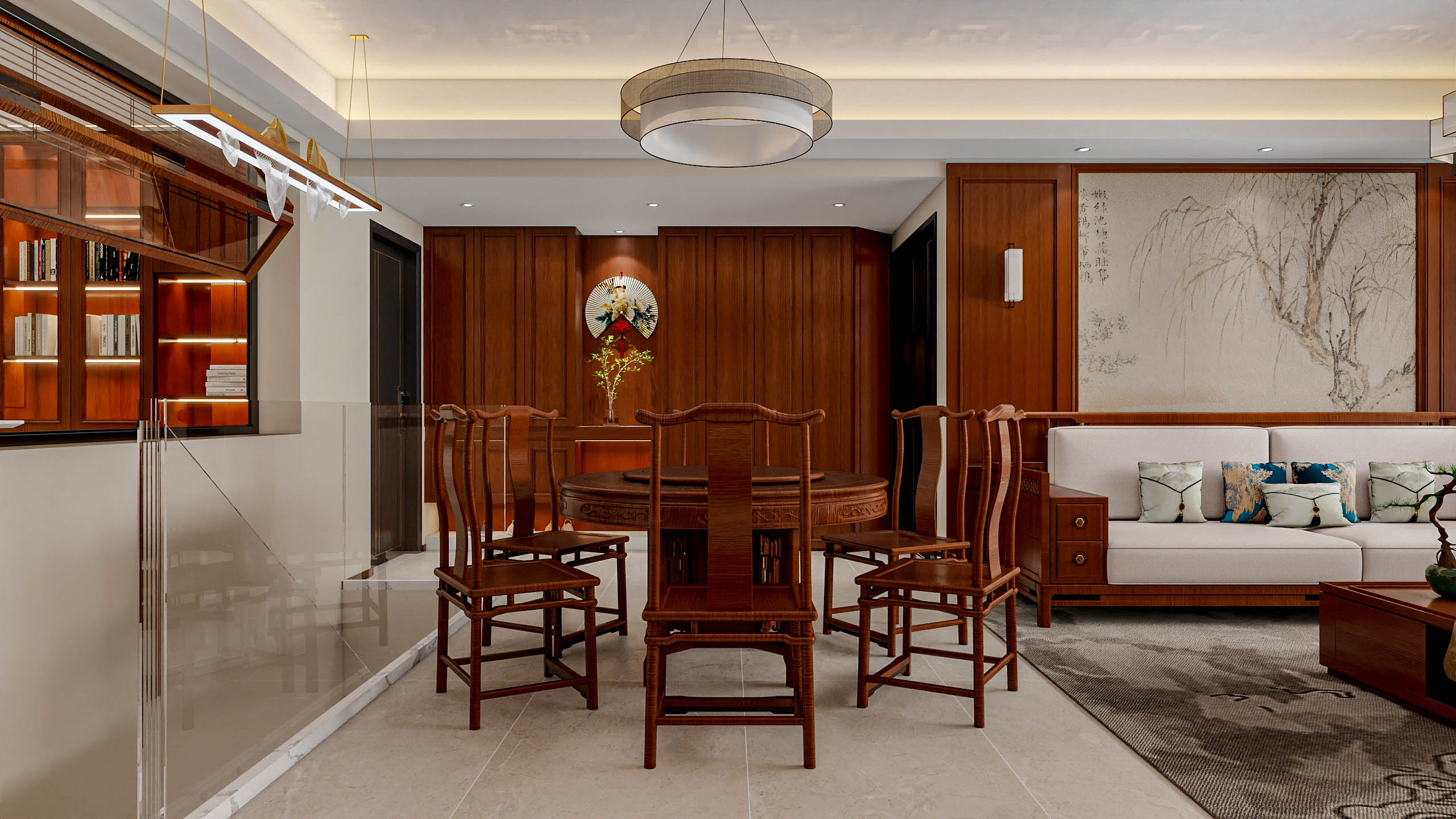 四川成都成都合院（376平方底跃简约中式三居室）-13