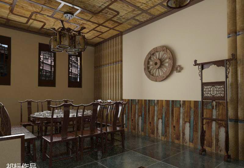 斜塘老街酸菜鱼，原木与竹子的复古空间-4