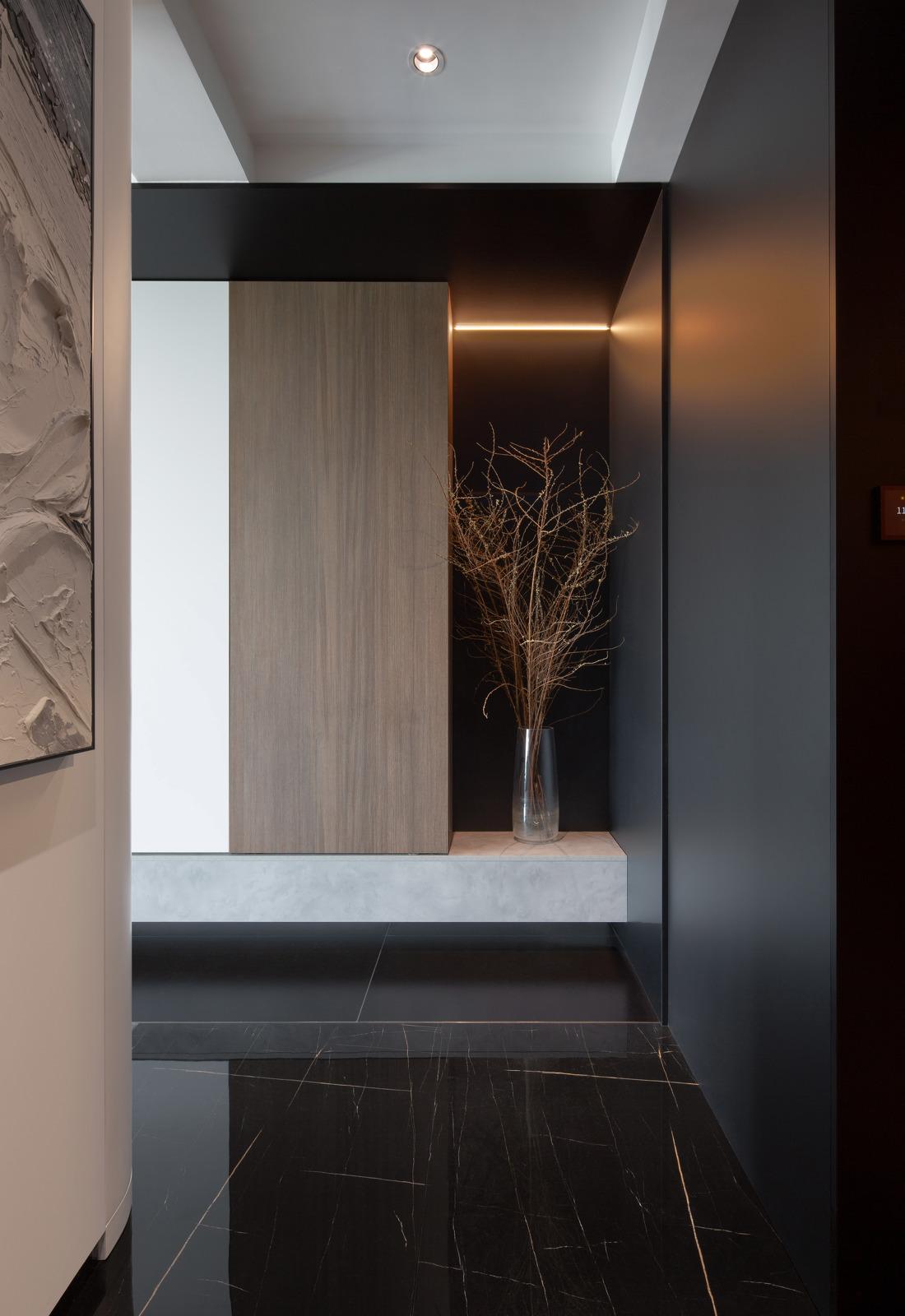 200㎡大平层现代简约风黑白艺术空间-2