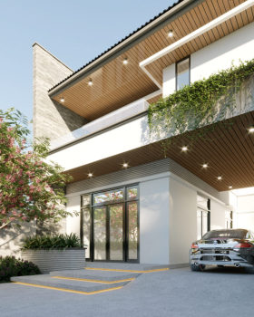 7484. Free Sketchup Villa Exterior Model Download
