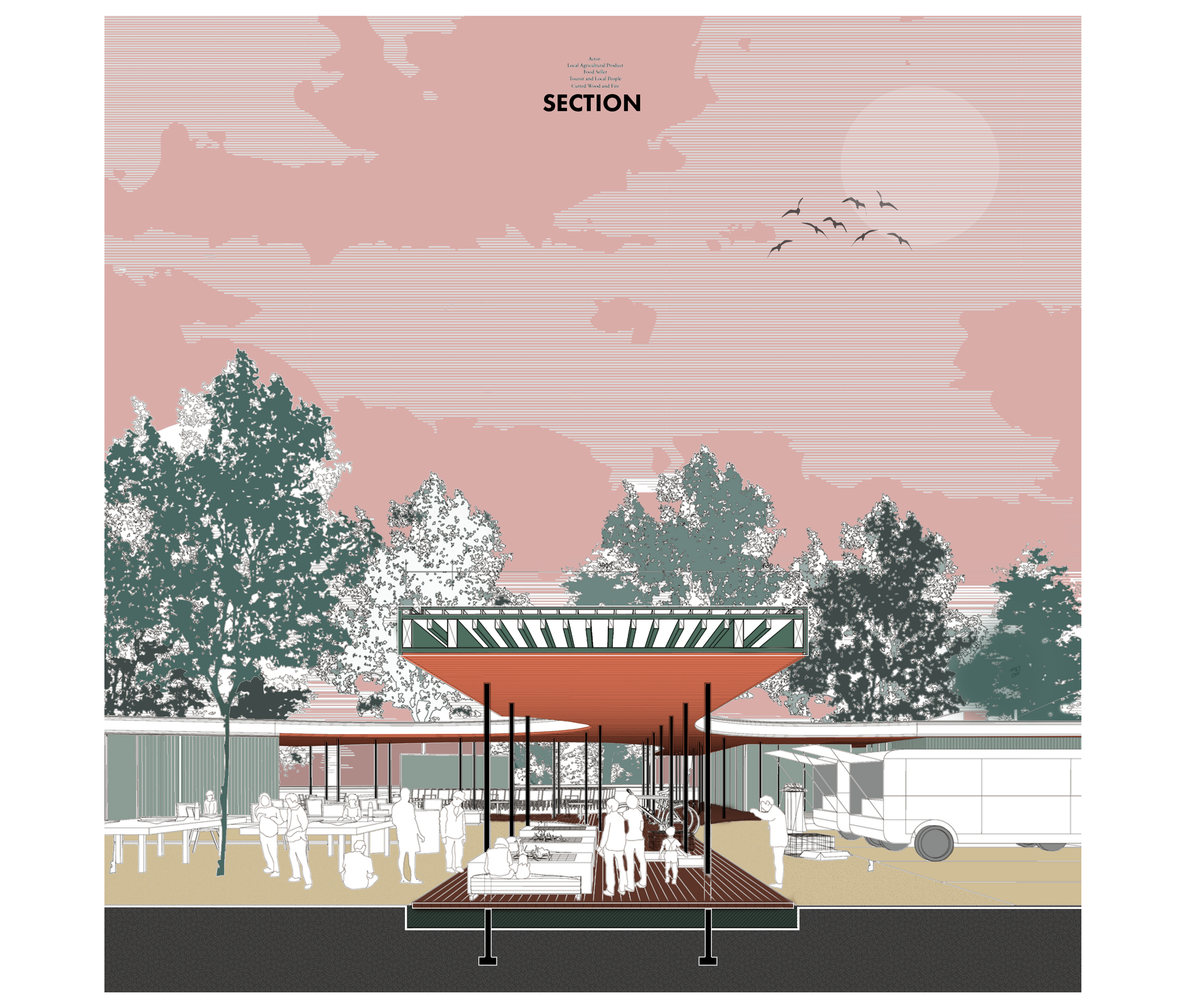 用色调表达意图的建筑剖面图项目-9