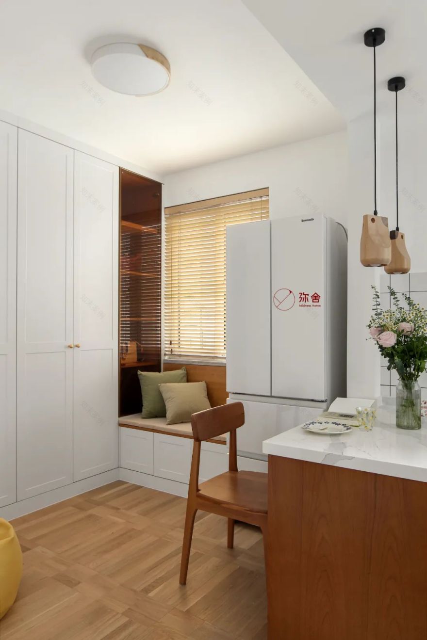 开放式客餐厨、滑滑梯儿童房组成暖暖的原木日系家-43