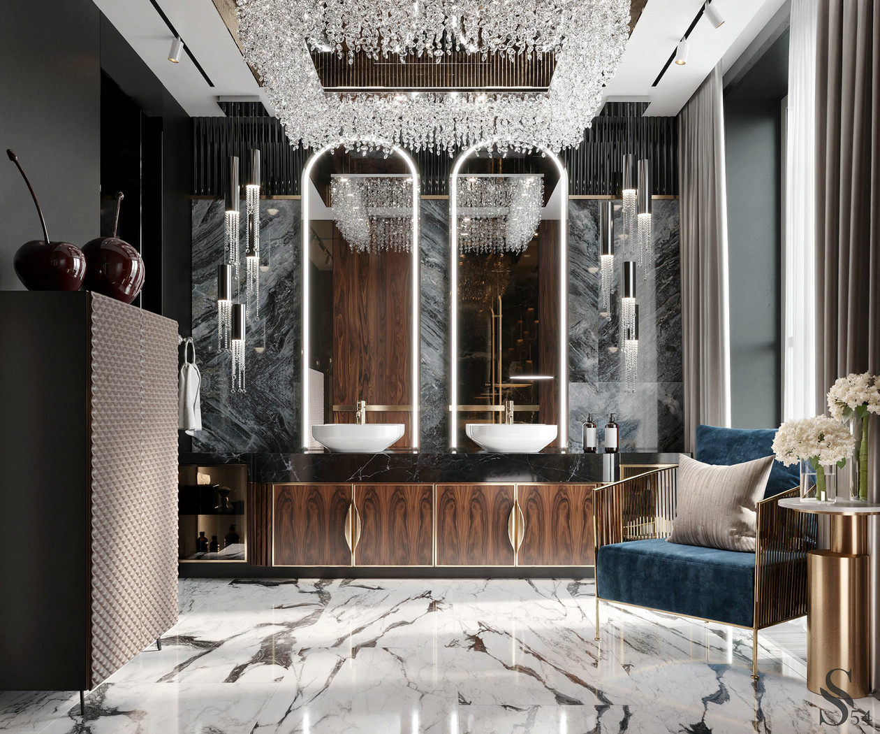 奢华混搭，展现豪气空间-11