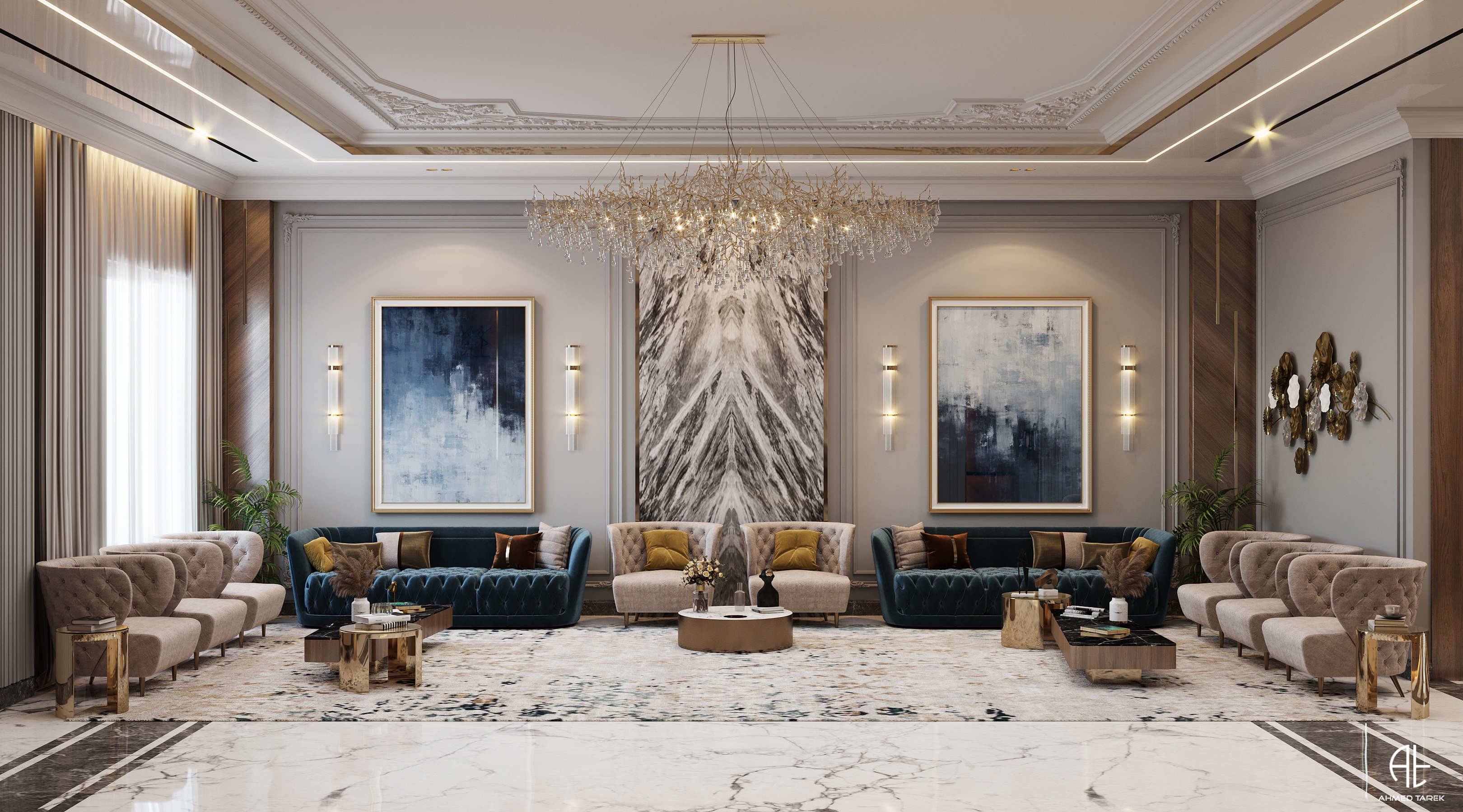 DiamondLu·urious 别墅接待处设计丨埃及开罗丨AHMED TAREK-19