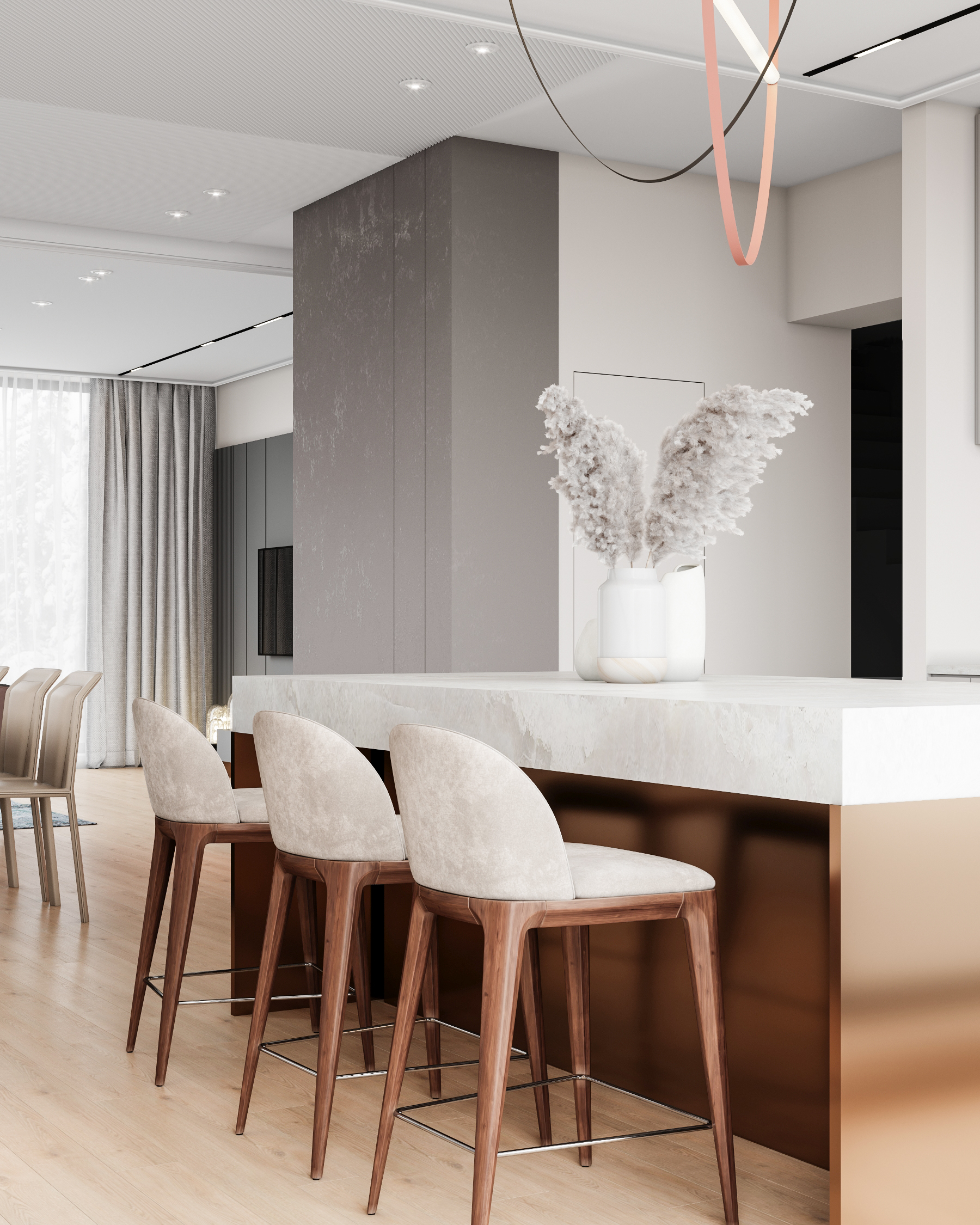 Кухня-гостиная в доме-1