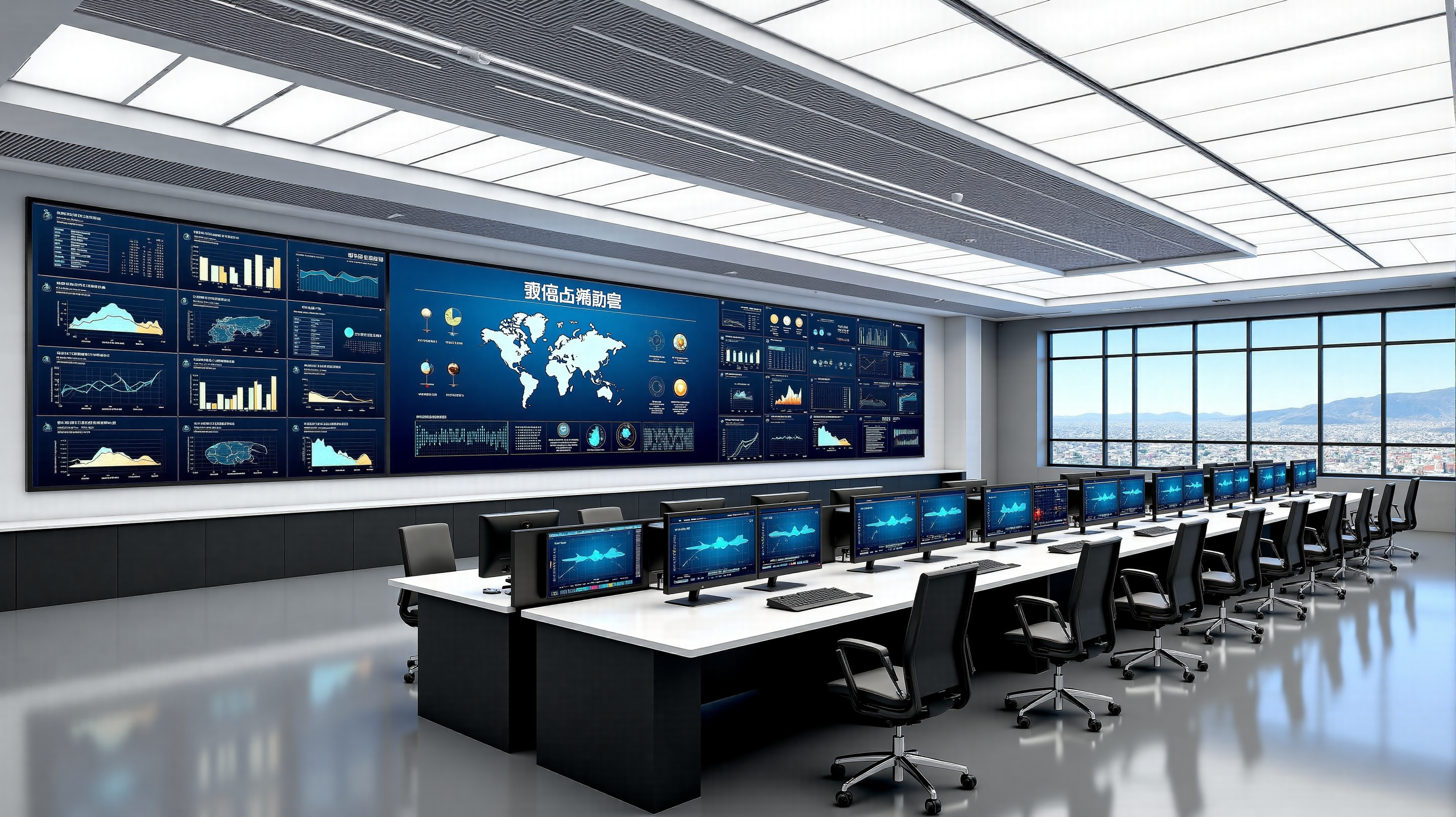 中控指挥室战情室指挥中心数字大屏监控室中央指挥中心-6
