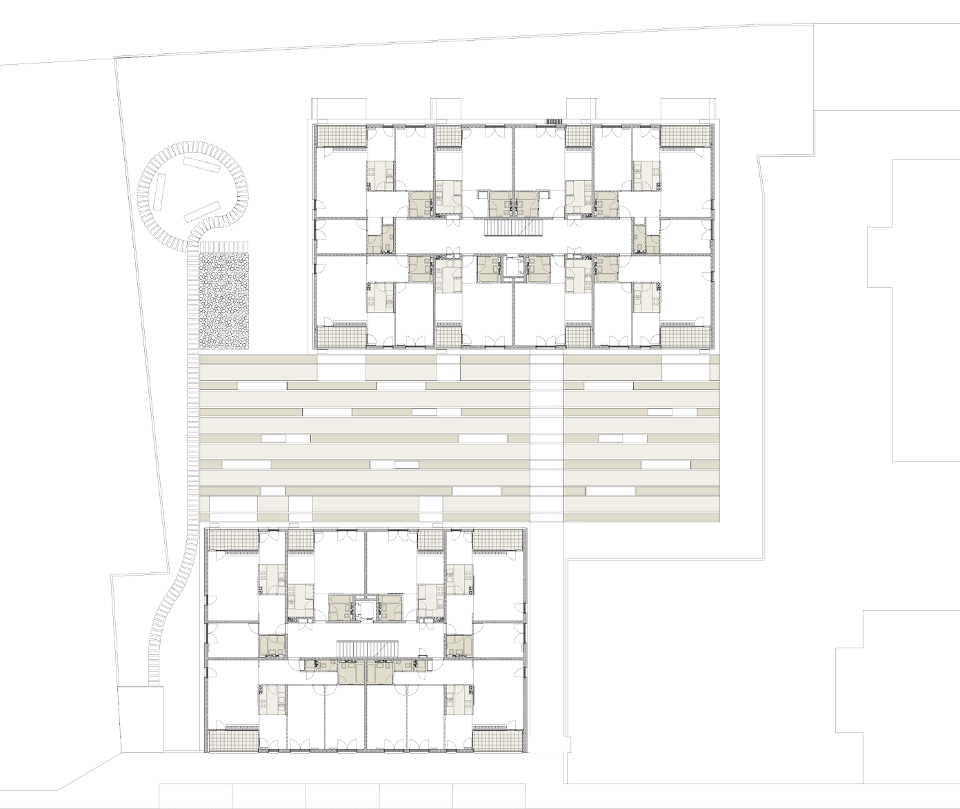 代表林荫道 绿色种植区（注：由于stanovanjska soseska和zeleni gaj可能是特定语境下的专业或地区性表达，这里是基于字面的大致翻译，可能需要更多背景信息来确保完全准确） 丨Bevk Perović arhitekti-3