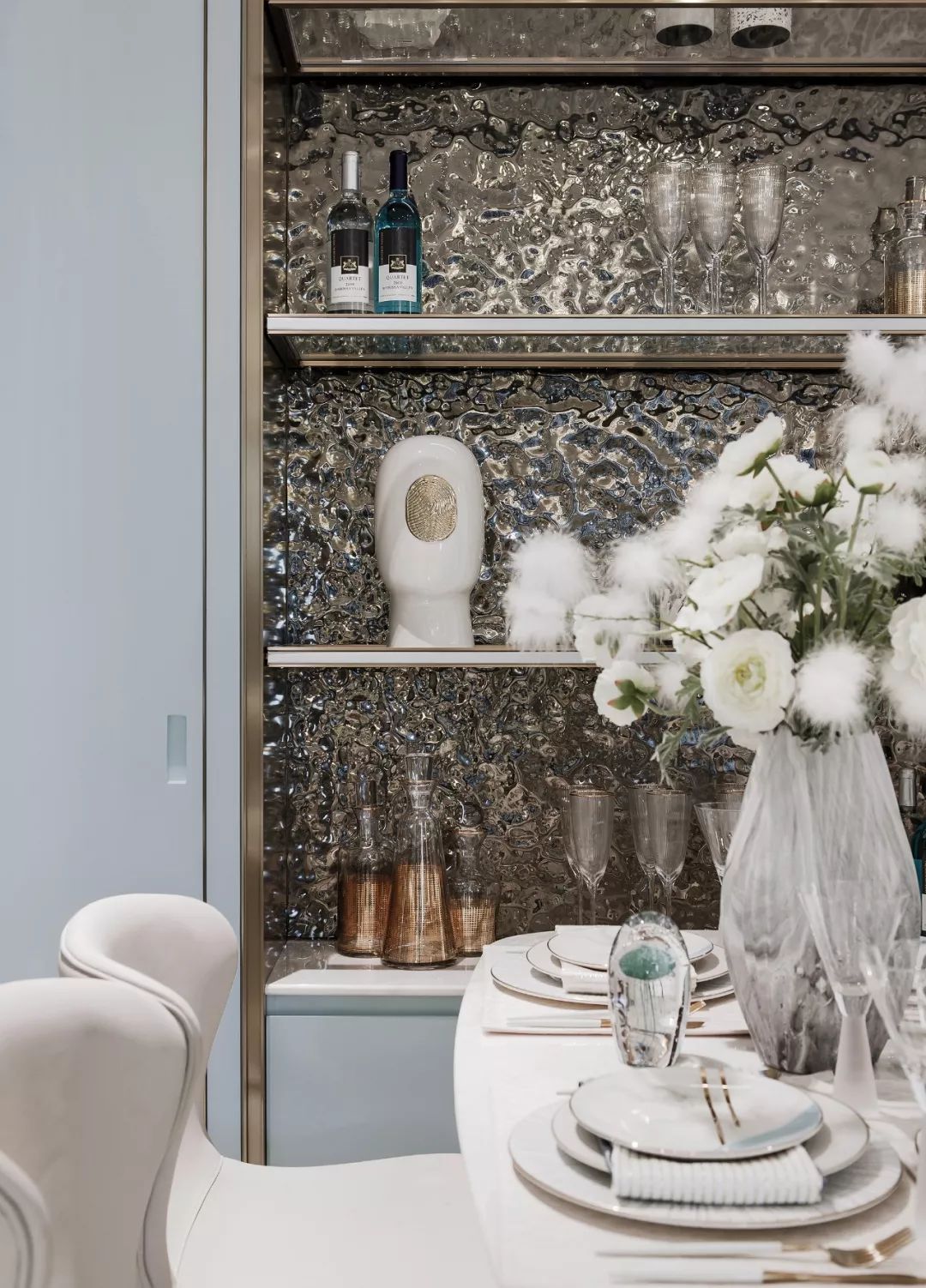 98㎡新中式住宅,蓝调浪漫幸福空间-23